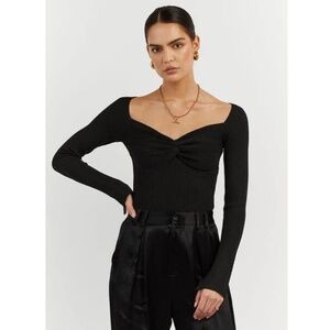 DISSH Black Anika Twist Long Sleeves Knit Top Medium